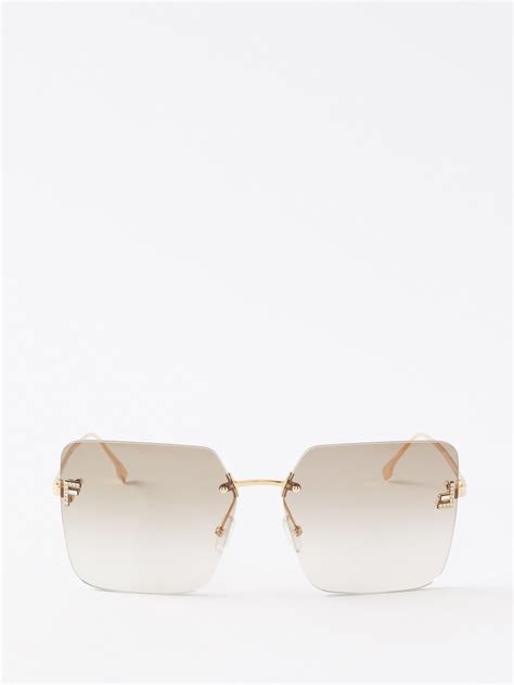 fendi disco aviator metal sunglasses|fendi rimless sunglasses.